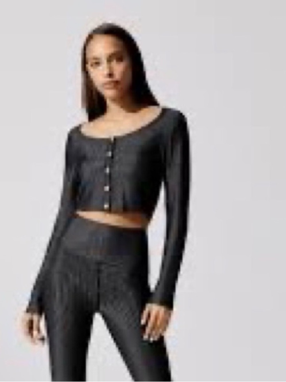 NWOT CARBON38 Cropped Black
Metallic Shimmer Cardigan Size medium